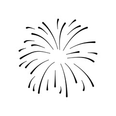 festive firework exploding icon, line style