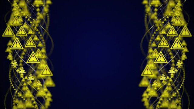 Intertwined DANGER Symbols Animation, Background, Loop, 4k
