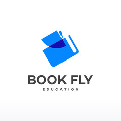 Book Fly logo designs concept vector, Book Education logo icon