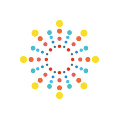 icon of explosion of circles firework, flat style