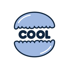 slang bubble concept, cookie with cool word, flat style