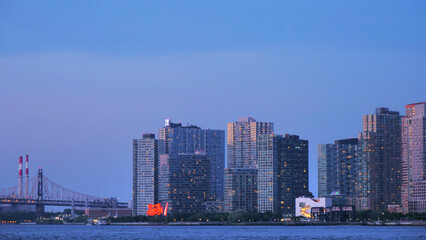 Landscape of queens NY evening 