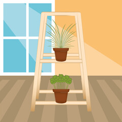 Urban farming. Urban gardening. Organic food and spices garden - Vector