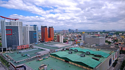 Fototapeta na wymiar Quezon city view from the top in Quezon City, Philippines