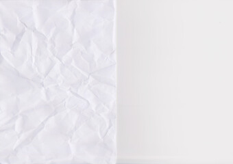 White fold paper and Crumpled background.