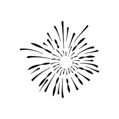 carnival fireworks icon, silhouette style