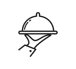 Fototapeta premium Hand tray icon vector logo design template