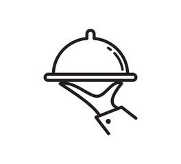 Hand tray icon vector logo design template