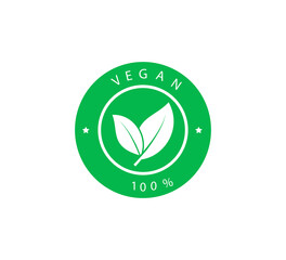 Vegan icon vector logo illustration