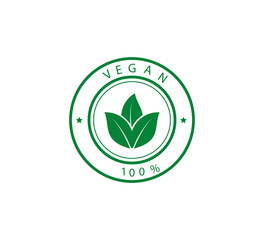 Vegan icon vector logo illustration