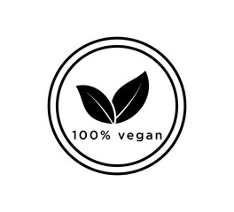 Vegan icon vector logo illustration