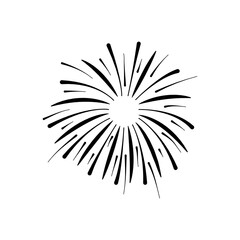 icon of burst of firework, silhouette style