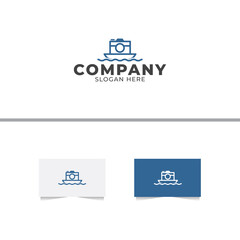 Boat Camera Logo Design Template