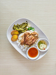 Rice with pork leg Thaifood
