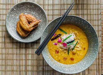 Noodle with coconut curry tasty Thaifood