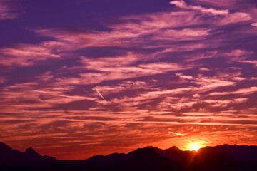 sunset over the mountains