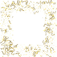 Holiday Serpentine. Gold Foil Streamers Ribbons.
