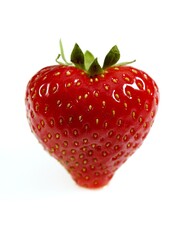 STRAWBERRY AGAINST WHITE BACKGROUND