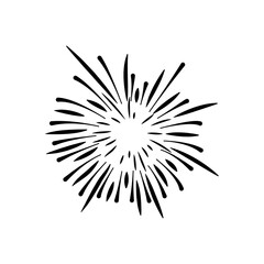 icon of fireworks explosion, silhouette style