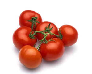 RED TOMATOES AGAINST WHITE BACKGROUND