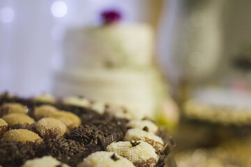 chocolate cake with almonds