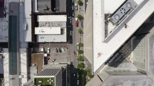Nashville Aerial Straight Down Flying Above Streets 