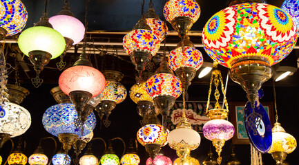 Mosaic Ottoman lamps from Grand Bazaar