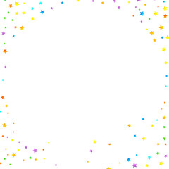 Rainbow Festive Confetti. Carnival Star Falling.