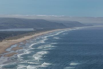 High view of the west coast beaches in Oregon