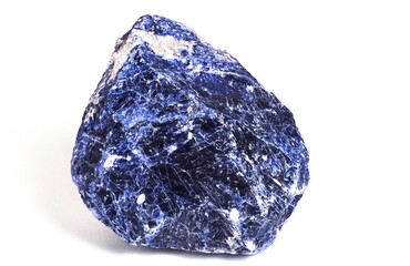 BLUE QUARTZ AGAINST WHITE BACKGROUND