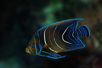 EMPEROR ANGELFISH pomacanthus imperator, JUVENILE