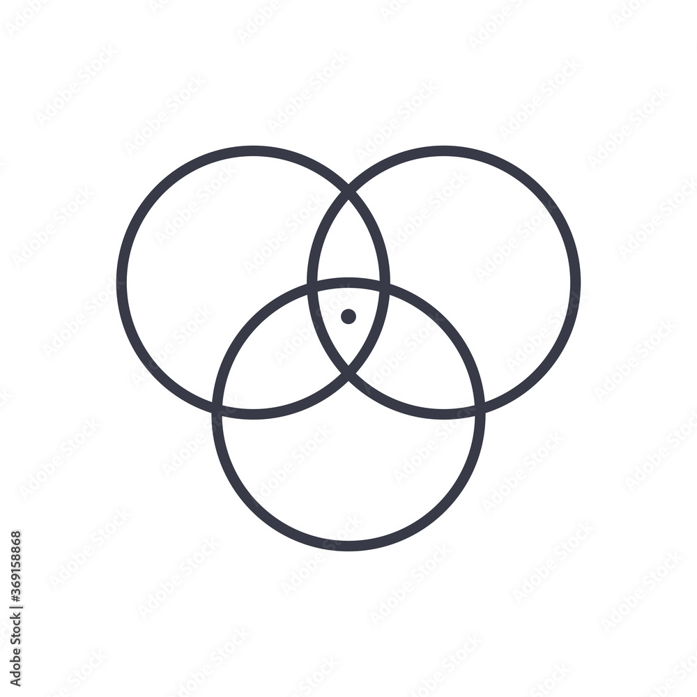 Aufkleber circles intersection line style icon vector design
