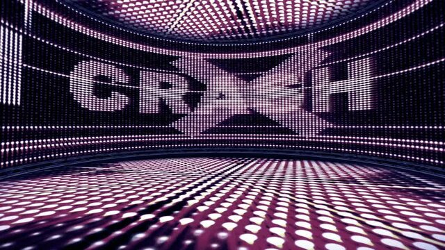 STEM CRASH Text Animation in the Monitor, Rendering, Background, Loop, 4k
