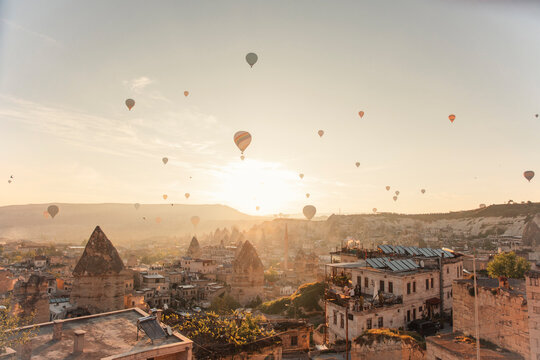 Hot air balloon rides in Cappadocia at sunrise