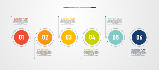 Infographic vector illustration Can be used for process, presentations, layout, banner,info graph There are 6 steps or layers.