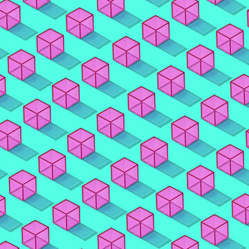 Bright cubes geometric pattern