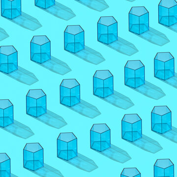 Blue translucent prisms patterns