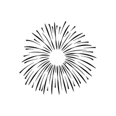 party fireworks explosion icon, silhouette style