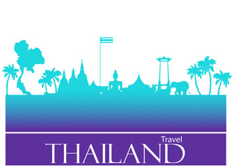 Thailand Travel Landmarks - Travel Thailand  Text  - Banner modern Idea and Concept, infographics template.