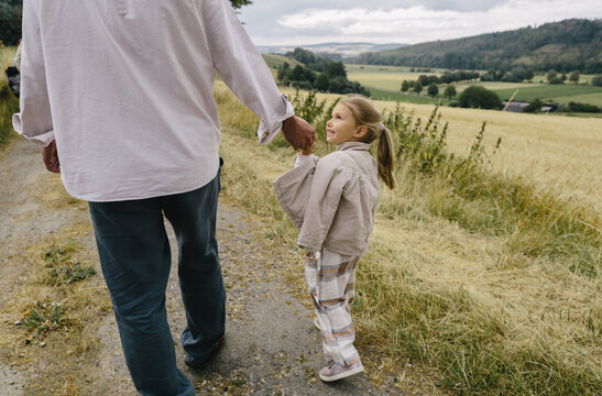 Father and little daughter