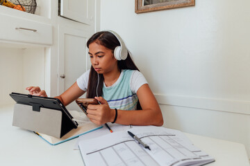 Girl Uses Technology