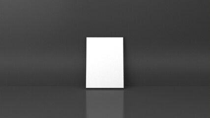 3d rendering of a black background with a framed picture