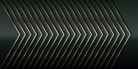 Modern luxury background vector overlap layer on dark green and shadow black space with abstract style for design. Graphic illustration texture with line golden element decoration