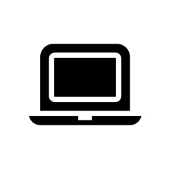 Laptop or notebook computer logo icon design, flat style illustration