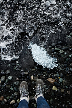 Ice Beach at J&radic;&part;kuls&radic;&deg;rl&radic;&ge;n Glacial Lagoon in Iceland