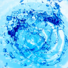 青い水しぶきの抽象的な背景