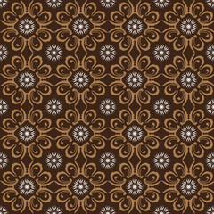 Beautiful flower motifs for Indonesian batik with very distinctive dark brown color.