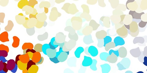 Light blue, yellow vector pattern with abstract shapes.