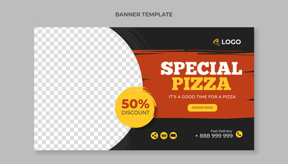 Special pizza food banner template for pizza restaurant