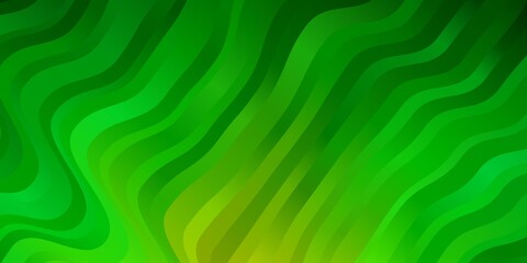 Light Green, Yellow vector texture with curves. Abstract illustration with gradient bows. Pattern for websites, landing pages.